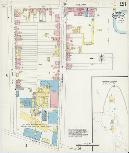 Sanborn Fire Insurance Map from Frederick, Frederick County, Maryland (1897), Sheet #0023 - Complete Map Set gallery image, historic Sanborn map, vintage wall art, Maryland Maryland