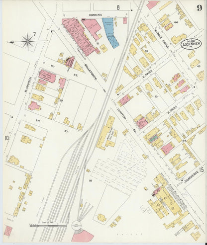 Sanborn Fire Insurance Map from Lock Haven, Clinton County, Pennsylvania (1906), Sheet #0009 - Complete Map Set gallery image, historic Sanborn map, vintage wall art, Pennsylvania Pennsylvania