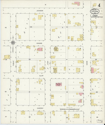 Sanborn Fire Insurance Map from Cayuga, Vermillion County, Indiana (1913), Sheet #0004 - Complete Map Set gallery image, historic Sanborn map, vintage wall art, Indiana Indiana