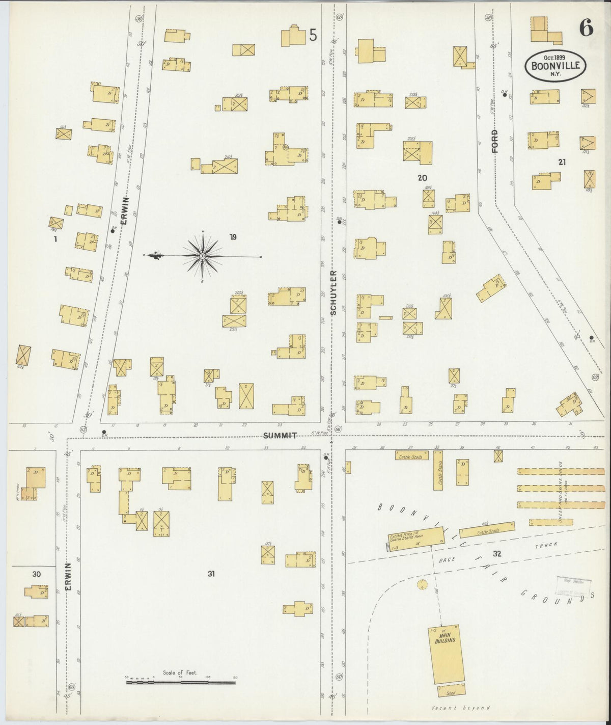 Sanborn Fire Insurance Map from Boonville, Oneida County, New York (1899), Sheet #0006 - Complete Map Set gallery image, historic Sanborn map, vintage wall art, New York New York