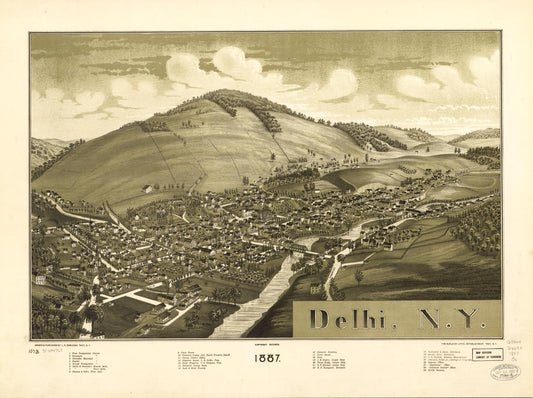 Delhi, N.Y. 1887. (1887) – Historic Bird’s-Eye View Panorama Print