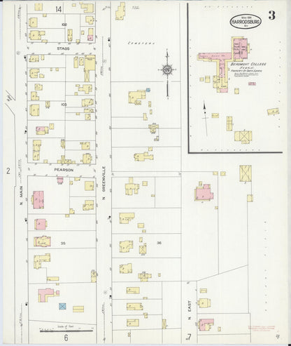 Sanborn Fire Insurance Map from Harrodsburg, Mercer County, Kentucky (1914), Sheet #0003 - Complete Map Set gallery image, historic Sanborn map, vintage wall art, Kentucky Kentucky