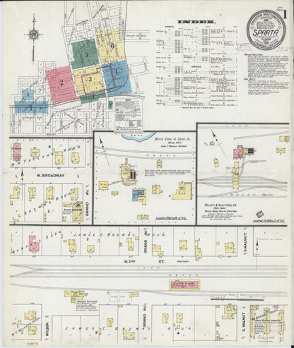 Sanborn Fire Insurance Map from Sparta, Randolph County, Illinois (1910), Sheet #0001 - Complete Map Set gallery image, historic Sanborn map, vintage wall art, Illinois Illinois