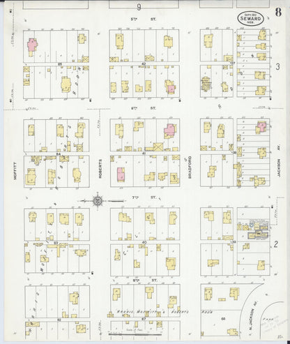 Sanborn Fire Insurance Map from Seward, Seward County, Nebraska (1910), Sheet #0008 - Complete Map Set gallery image, historic Sanborn map, vintage wall art, Nebraska Nebraska
