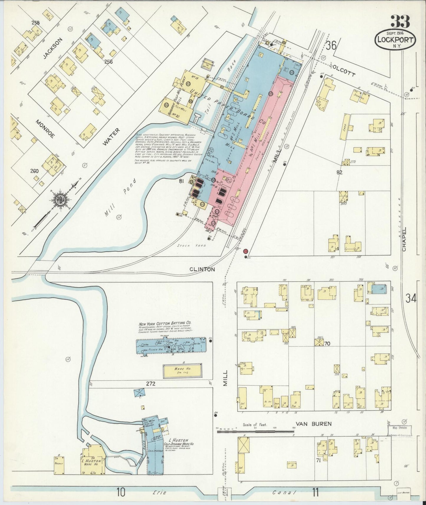 Sanborn Fire Insurance Map from Lockport, Niagara County, New York (1914), Sheet #0033 - Complete Map Set gallery image, historic Sanborn map, vintage wall art, New York New York
