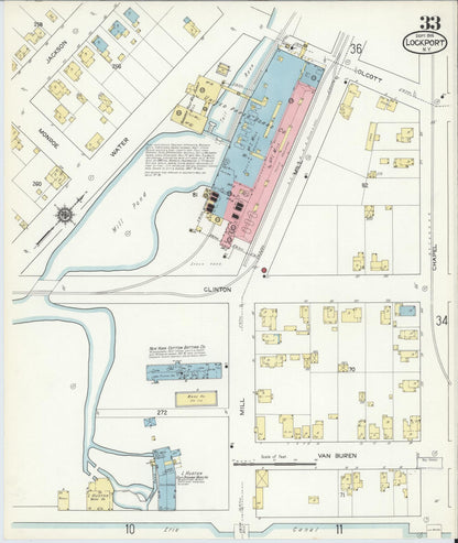 Sanborn Fire Insurance Map from Lockport, Niagara County, New York (1914), Sheet #0033 - Complete Map Set gallery image, historic Sanborn map, vintage wall art, New York New York