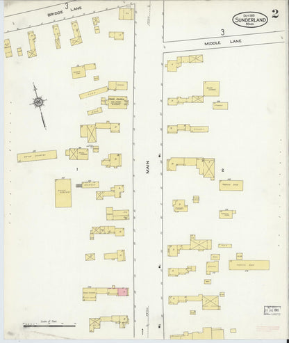 Sanborn Fire Insurance Map from Sunderland, Franklin County, Massachusetts (1915), Sheet #0002 - Historic Sanborn Fire Insurance Map Print, vintage old map wall art, antique decor, genealogy gift, Massachusetts Massachusetts map