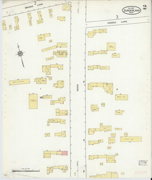 Sanborn Fire Insurance Map from Sunderland, Franklin County, Massachusetts (1915), Sheet #0002 - Historic Sanborn Fire Insurance Map Print, vintage old map wall art, antique decor, genealogy gift, Massachusetts Massachusetts map