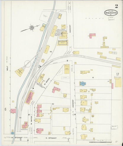 Sanborn Fire Insurance Map from Winchester, Independent Cities, Virginia (1912), Sheet #0002 - Complete Map Set gallery image, historic Sanborn map, vintage wall art, Virginia Virginia