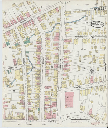Sanborn Fire Insurance Map from Schenectady, Schenectady County, New York (1889), Sheet #0011 - Complete Map Set gallery image, historic Sanborn map, vintage wall art, New York New York