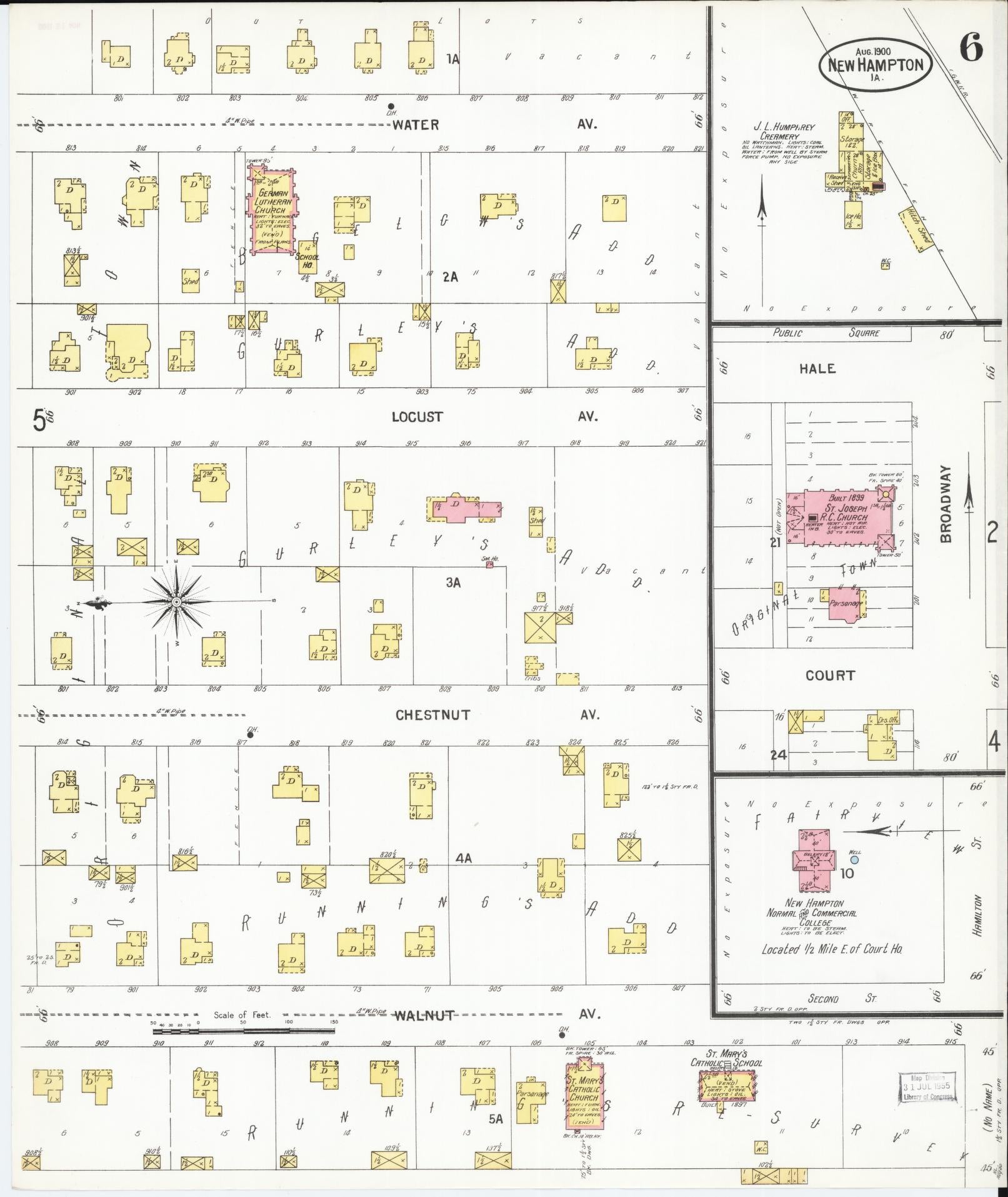 Sanborn Fire Insurance Map from New Hampton, Chickasaw County, Iowa (1900), Sheet #0006 - Historic Sanborn Fire Insurance Map Print