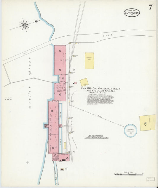 Sanborn Fire Insurance Map from Covington, Newton County, Georgia (1909), Sheet #0007 - Historic Sanborn Fire Insurance Map Print, vintage old map wall art, antique decor, genealogy gift, Georgia Georgia map