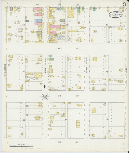 Sanborn Fire Insurance Map from Stillwater, Payne County, Oklahoma (1895), Sheet #0003 - Complete Map Set gallery image, historic Sanborn map, vintage wall art, Oklahoma Oklahoma