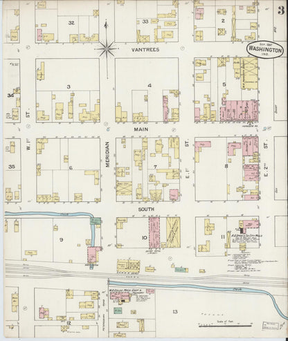 Sanborn Fire Insurance Map from Washington, Daviess County, Indiana (1887), Sheet #0003 - Complete Map Set gallery image, historic Sanborn map, vintage wall art, Washington Washington