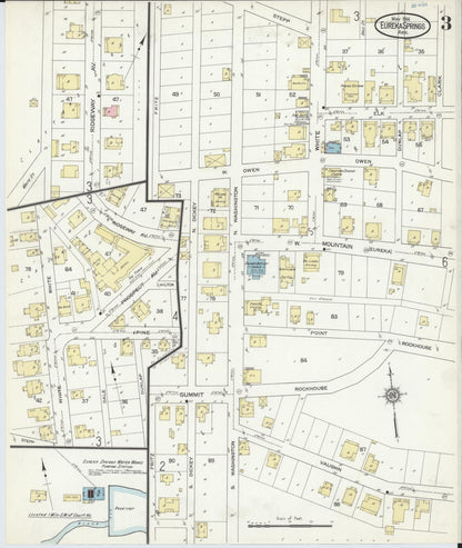 Sanborn Fire Insurance Map from Eureka Springs, Carroll County, Arkansas (1914), Sheet #0003 - Complete Map Set gallery image, historic Sanborn map, vintage wall art, Arkansas Arkansas