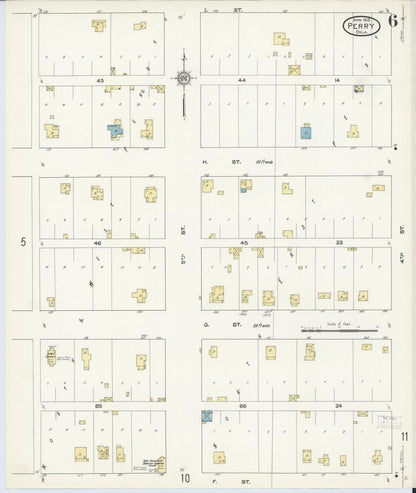 Sanborn Fire Insurance Map from Perry, Noble County, Oklahoma (1913), Sheet #0006 - Complete Map Set gallery image, historic Sanborn map, vintage wall art, Oklahoma Oklahoma