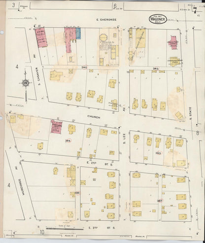Sanborn Fire Insurance Map from Wagoner, Wagoner County, Oklahoma (1932), Sheet #0007 - Complete Map Set gallery image, historic Sanborn map, vintage wall art, Oklahoma Oklahoma