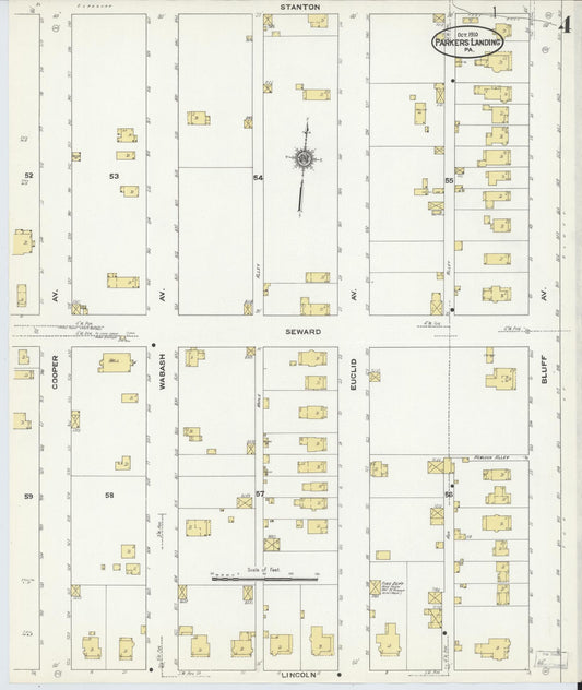 Sanborn Fire Insurance Map from Parkers Landing, Armstrong County, Pennsylvania (1910), Sheet #0004 - Historic Sanborn Fire Insurance Map Print, vintage old map wall art, antique decor, genealogy gift, Pennsylvania Pennsylvania map