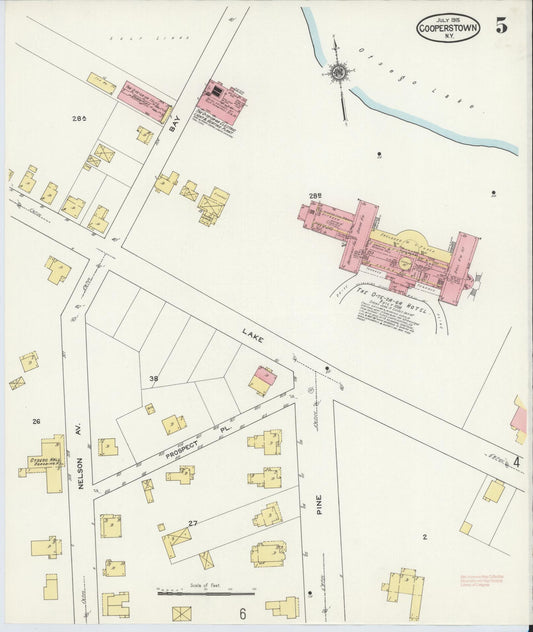 Sanborn Fire Insurance Map from Cooperstown, Otsego County, New York (1915), Sheet #0005 - Historic Sanborn Fire Insurance Map Print, vintage old map wall art, antique decor, genealogy gift, New York New York map