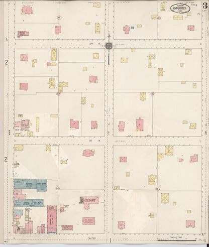 Sanborn Fire Insurance Map from Panguitch, Garfield County, Utah (1931), Sheet #0003 - Complete Map Set gallery image, historic Sanborn map, vintage wall art, Utah Utah