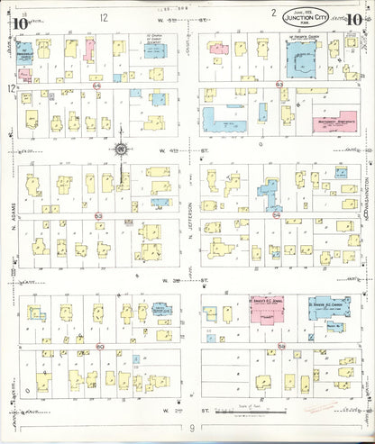 Sanborn Fire Insurance Map from Junction City, Geary County, Kansas (1947), Sheet #0010 - Complete Map Set gallery image, historic Sanborn map, vintage wall art, Kansas Kansas