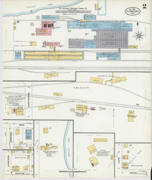 Sanborn Fire Insurance Map from Syracuse, Kosciusko County, Indiana (1905), Sheet #0002 - Historic Sanborn Fire Insurance Map Print, vintage old map wall art, antique decor, genealogy gift, Indiana Indiana map