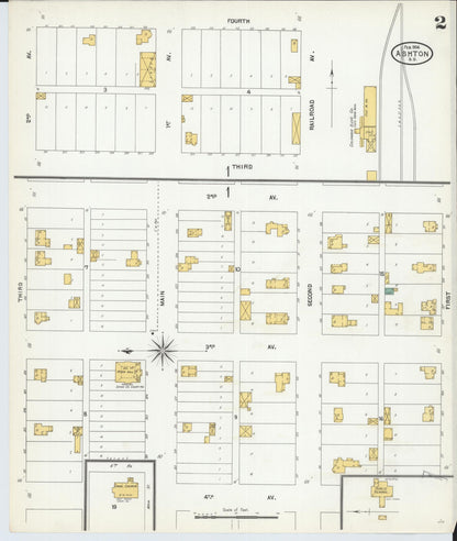Sanborn Fire Insurance Map from Ashton, Spink County, South Dakota (1904), Sheet #0002 - Complete Map Set gallery image, historic Sanborn map, vintage wall art, South Dakota South Dakota