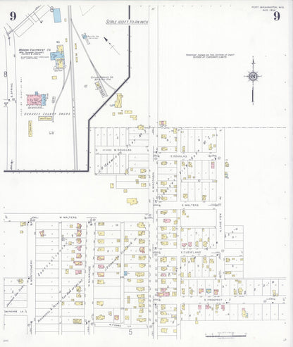 Sanborn Fire Insurance Map from Port Washington, Ozaukee County, Wisconsin (1938), Sheet #0009 - Complete Map Set gallery image, historic Sanborn map, vintage wall art, Wisconsin Wisconsin