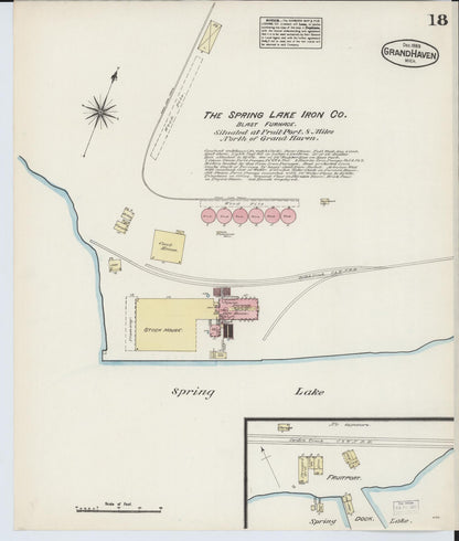 Sanborn Fire Insurance Map from Grand Haven, Ottawa County, Michigan (1883), Sheet #0018 - Complete Map Set gallery image, historic Sanborn map, vintage wall art, Michigan Michigan