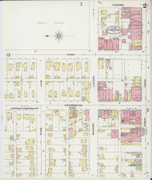 Sanborn Fire Insurance Map from Streator, La Salle County, Illinois (1898), Sheet #0002 - Historic Sanborn Fire Insurance Map Print, vintage old map wall art, antique decor, genealogy gift, Illinois Illinois map