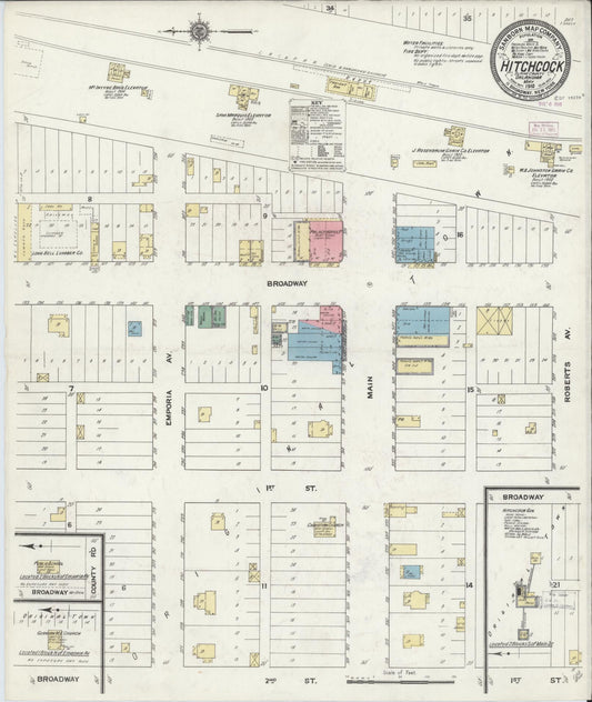 Sanborn Fire Insurance Map from Hitchcock, Blaine County, Oklahoma (1910), Sheet #0001 - Historic Sanborn Fire Insurance Map Print, vintage old map wall art, antique decor, genealogy gift, Oklahoma Oklahoma map