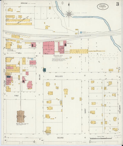 Sanborn Fire Insurance Map from Eureka, Woodford County, Illinois (1906), Sheet #0003 - Complete Map Set gallery image, historic Sanborn map, vintage wall art, Illinois Illinois