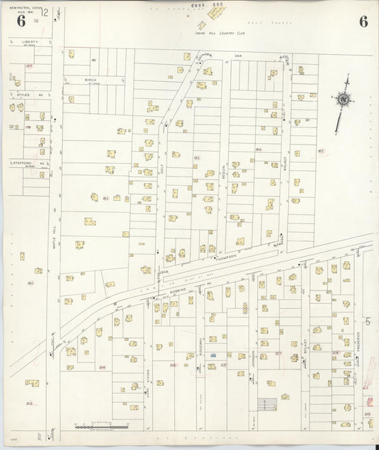 Sanborn Fire Insurance Map from Newington, Hartford County, Connecticut (1947), Sheet #0006 - Historic Sanborn Fire Insurance Map Print, vintage old map wall art, antique decor, genealogy gift, Connecticut Connecticut map