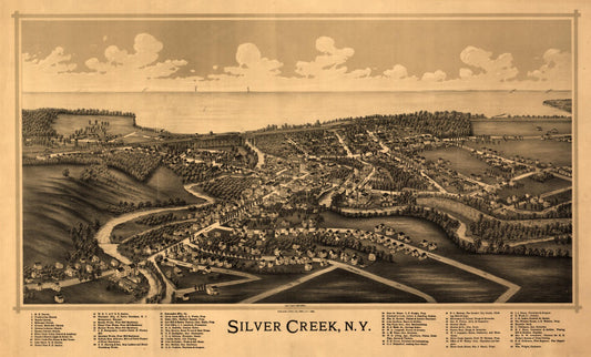 Silver Creek, N.Y. (1892) – Historic Bird’s-Eye View Panorama Print