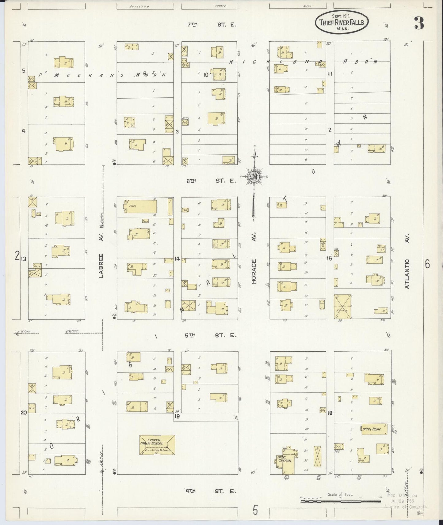Sanborn Fire Insurance Map from Thief River Falls, Pennington County, Minnesota (1912), Sheet #0003 - Complete Map Set gallery image, historic Sanborn map, vintage wall art, Minnesota Minnesota