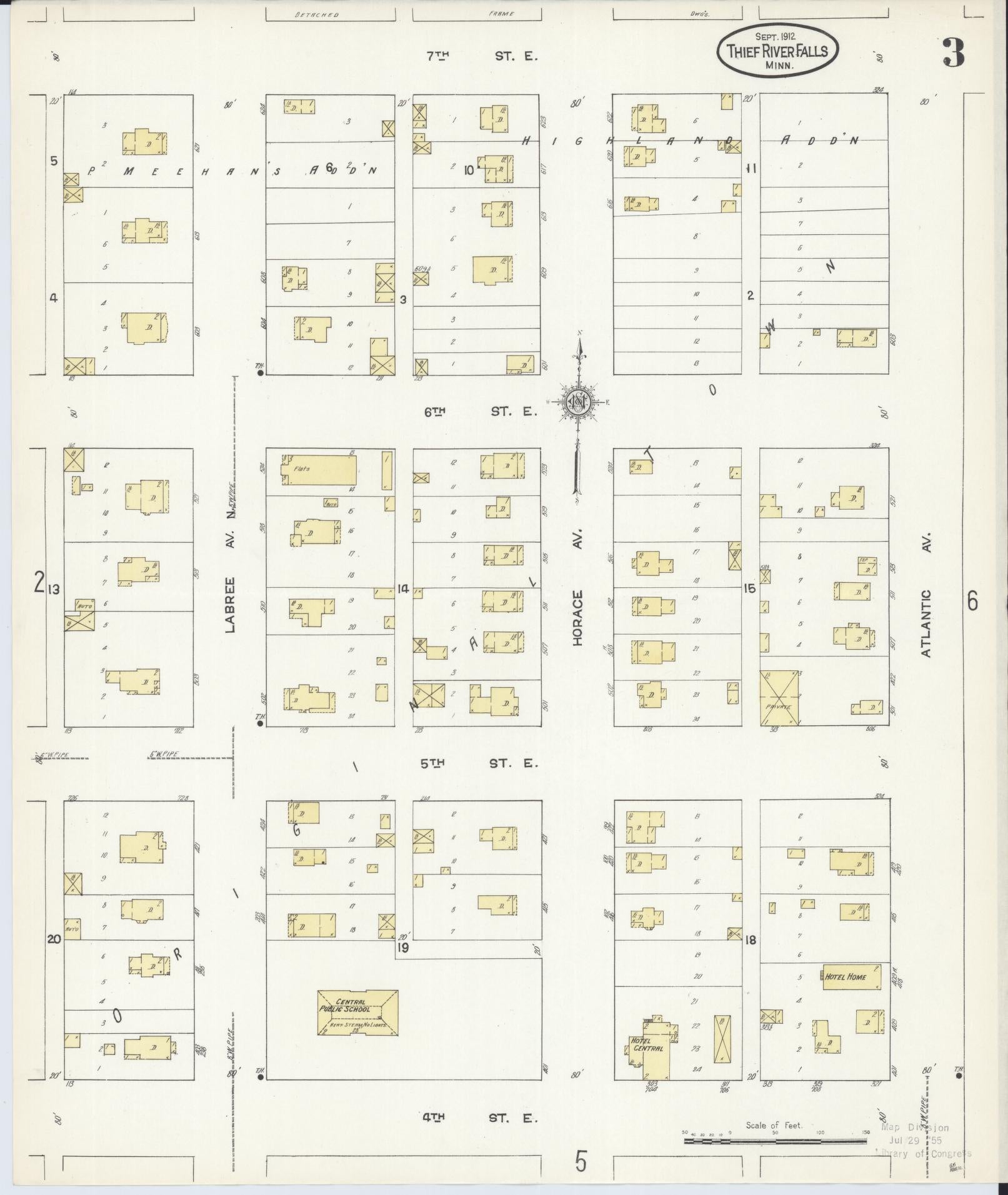 Sanborn Fire Insurance Map from Thief River Falls, Pennington County, Minnesota (1912), Sheet #0003 - Complete Map Set gallery image, historic Sanborn map, vintage wall art, Minnesota Minnesota