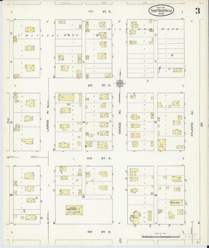Sanborn Fire Insurance Map from Thief River Falls, Pennington County, Minnesota (1912), Sheet #0003 - Complete Map Set gallery image, historic Sanborn map, vintage wall art, Minnesota Minnesota