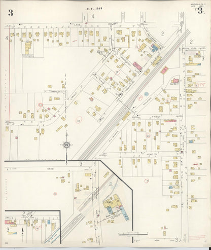 Sanborn Fire Insurance Map from Angola, Erie County, New York (1944), Sheet #0003 - Complete Map Set gallery image, historic Sanborn map, vintage wall art, New York New York