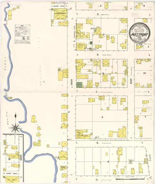 Sanborn Fire Insurance Map from Westport, Mendocino County, California. (1909) – Historic Sanborn Fire Insurance Map Print