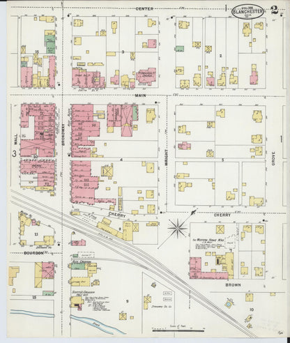 Sanborn Fire Insurance Map from Blanchester, Clinton County, Ohio (1898), Sheet #0002 - Historic Sanborn Fire Insurance Map Print, vintage old map wall art, antique decor, genealogy gift, Ohio Ohio map