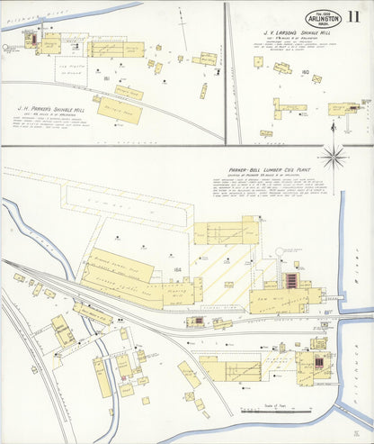 Sanborn Fire Insurance Map from Arlington, Snohomish County, Washington (1909), Sheet #0011 - Complete Map Set gallery image, historic Sanborn map, vintage wall art, Washington Washington