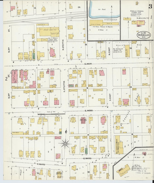 Sanborn Fire Insurance Map from Versailles, Darke County, Ohio (1902), Sheet #0003 - Historic Sanborn Fire Insurance Map Print, vintage old map wall art, antique decor, genealogy gift, Ohio Ohio map