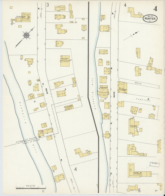 Sanborn Fire Insurance Map from Hunter, Greene County, New York (1912), Sheet #0004 - Historic Sanborn Fire Insurance Map Print, vintage old map wall art, antique decor, genealogy gift, New York New York map