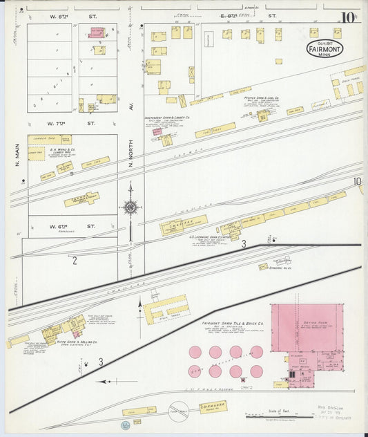 Sanborn Fire Insurance Map from Fairmont, Martin County, Minnesota (1917), Sheet #0010 - Historic Sanborn Fire Insurance Map Print, vintage old map wall art, antique decor, genealogy gift, Minnesota Minnesota map