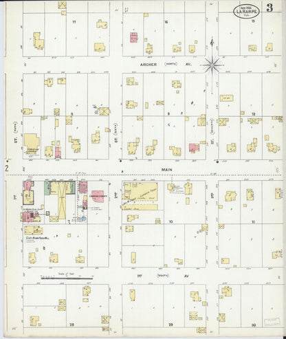 Sanborn Fire Insurance Map from La Harpe, Hancock County, Illinois (1906), Sheet #0003 - Complete Map Set gallery image, historic Sanborn map, vintage wall art, Illinois Illinois