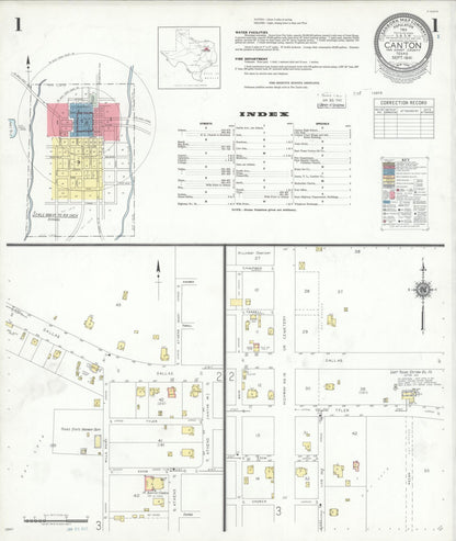Sanborn Fire Insurance Map from Canton, Van Zandt County, Texas (1941), Sheet #0001 - Complete Map Set gallery image, historic Sanborn map, vintage wall art, Texas Texas