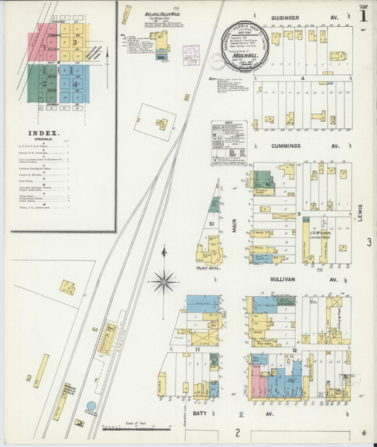 Sanborn Fire Insurance Map from Mulhall, Logan County, Oklahoma (1901), Sheet #0001 - Complete Map Set gallery image, historic Sanborn map, vintage wall art, Oklahoma Oklahoma