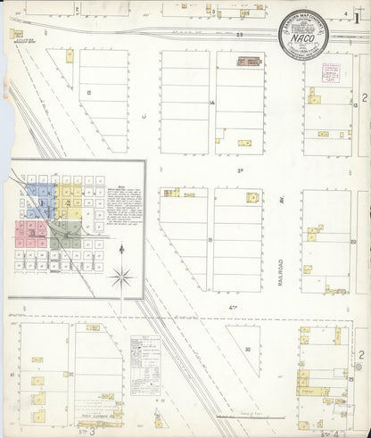 Sanborn Fire Insurance Map from Naco, Cochise County, Arizona (1904), Sheet #0001 - Complete Map Set gallery image, historic Sanborn map, vintage wall art, Arizona Arizona