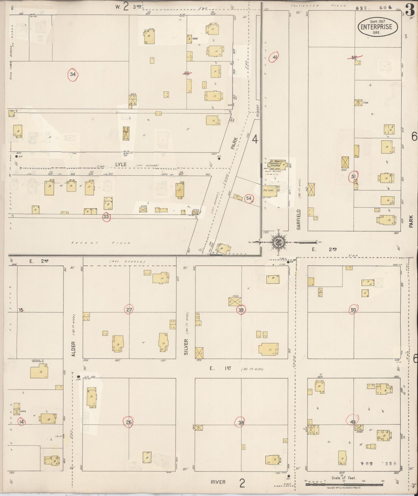 Sanborn Fire Insurance Map from Enterprise, Wallowa County, Oregon (1941), Sheet #0003 - Complete Map Set gallery image, historic Sanborn map, vintage wall art, Oregon Oregon