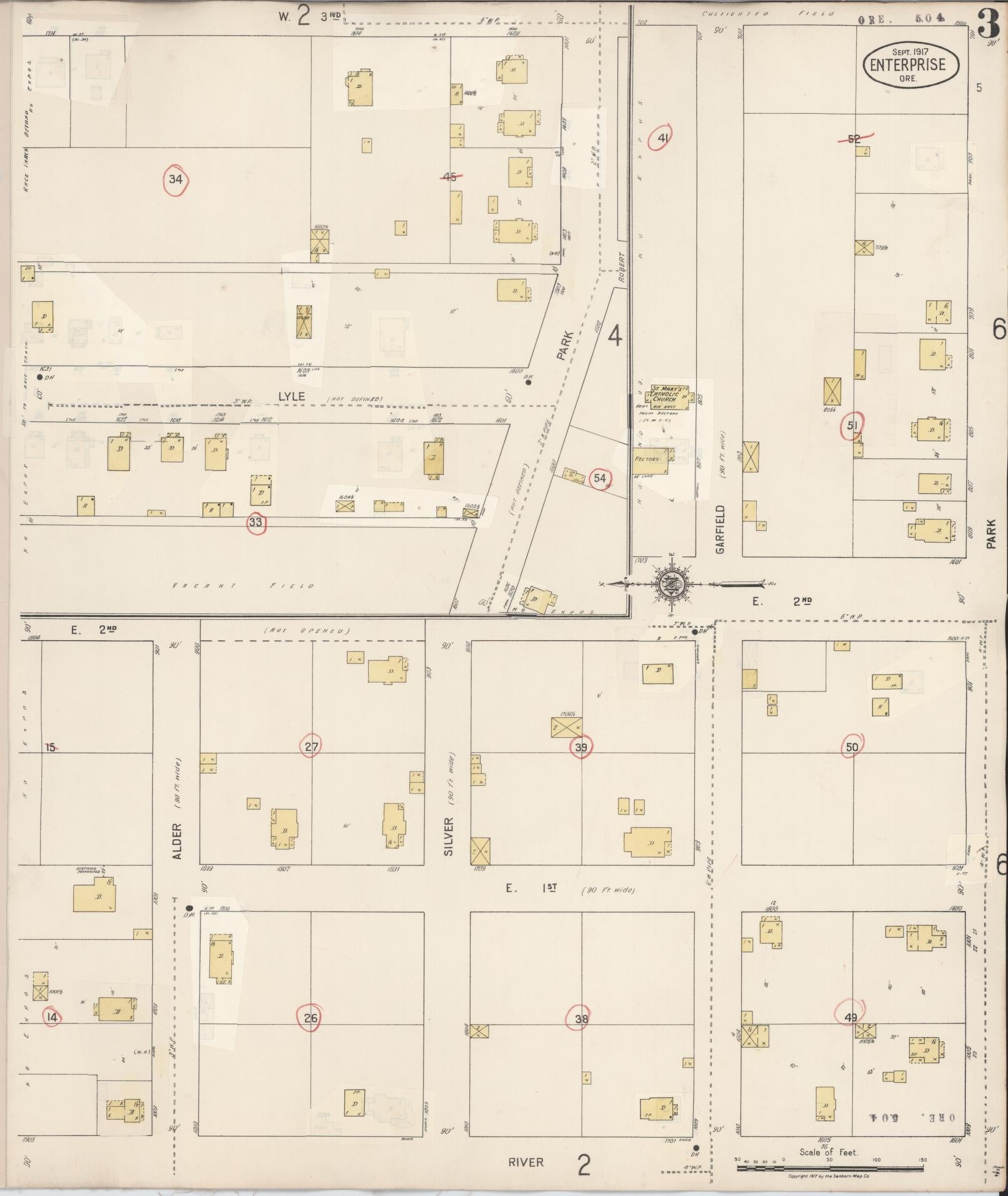 Sanborn Fire Insurance Map from Enterprise, Wallowa County, Oregon (1941), Sheet #0003 - Complete Map Set gallery image, historic Sanborn map, vintage wall art, Oregon Oregon